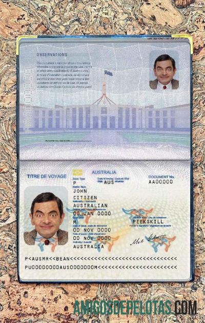 Passaporte australiano (documento de viagem da convenção) Visual fotográfico gratuito exemplo real